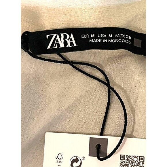 New Zara Satin Striped Back Tie Bow Sleeveless Asymmetric Tunic Blouse Top - Picture 6 of 10